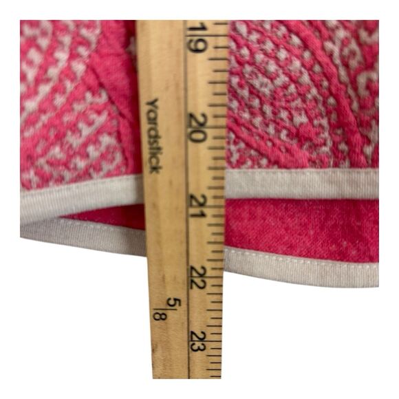 Nic Zoe Jet Set Quilted Cardigan Jacket Sz Medium Pink Cotton Blend Stretch - Picture 6 of 11